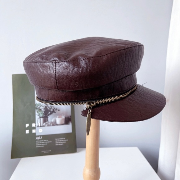 New Minimalist Vegan PU Leather Zipper detachable beret painters All season - Picture 16 of 16